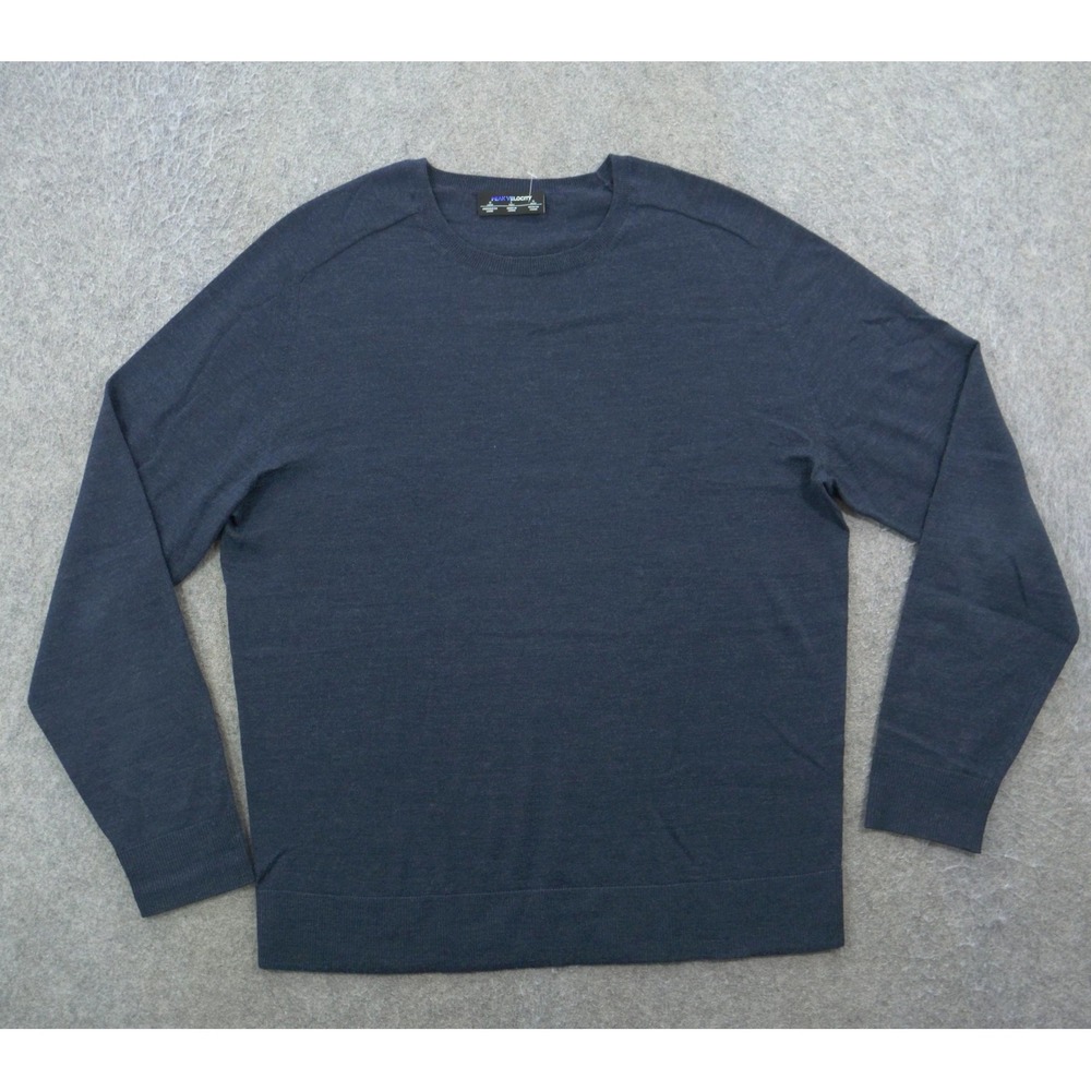 Peak Performance Sweater Mens Large Blue Knit Crew Neck Pullover Long Sleeve